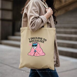 Totebag I Decline to Socialize – Zorro