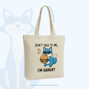 Totebag no me hables, tengo hambre de Hamburguesa